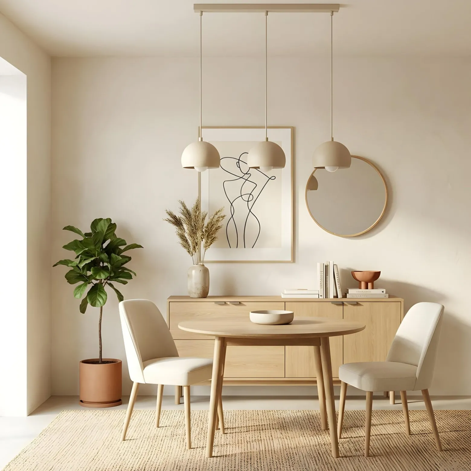 Sool-riippuvalo, beige, pituus 65 cm, 3-lamppuinen, metalli, E27