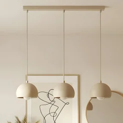 Sool-riippuvalo, beige, pituus 65 cm, 3-lamppuinen, metalli, E27