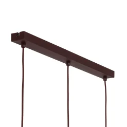 Sool-riippuvalo, tummanpunainen, pituus 65 cm, 3-lamppuinen, metalli, E27
