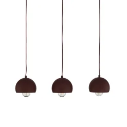 Sool-riippuvalo, tummanpunainen, pituus 65 cm, 3-lamppuinen, metalli, E27