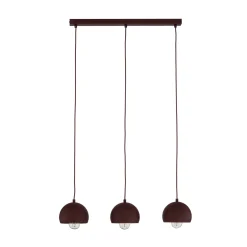 Sool-riippuvalo, tummanpunainen, pituus 65 cm, 3-lamppuinen, metalli, E27