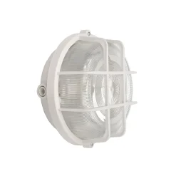 Sotano Retro kosteiden tilojen lamppu, valkoinen, Ø 18 cm, muovi IP44
