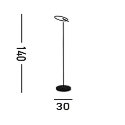 Space LED-lattiavalaisin, musta, metalli