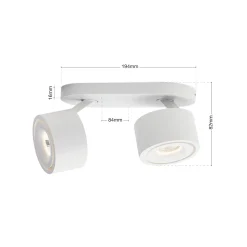 Specter LED-kattovalaisin, valkoinen, pituus 19,4 cm, alumiini, 2-valo.