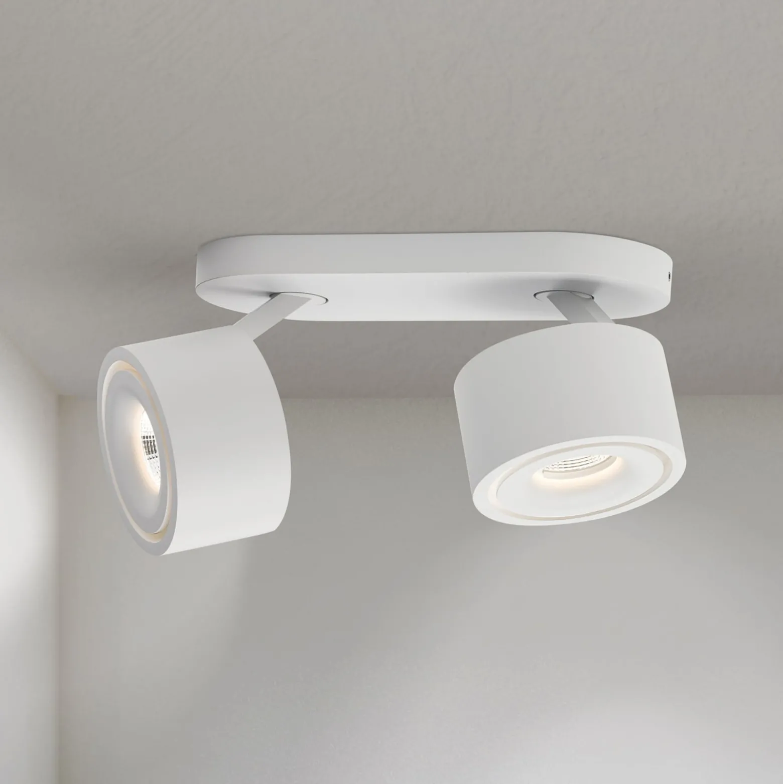 Specter LED-kattovalaisin, valkoinen, pituus 19,4 cm, alumiini, 2-valo.