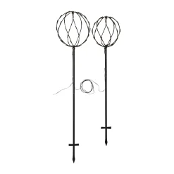 Sphere LED-maapiikkivalaisin, musta, metalli, 2 kpl:n sarja