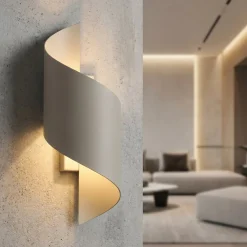 SPINER-seinävalaisin, beige, korkeus 30 cm, metallia, G9