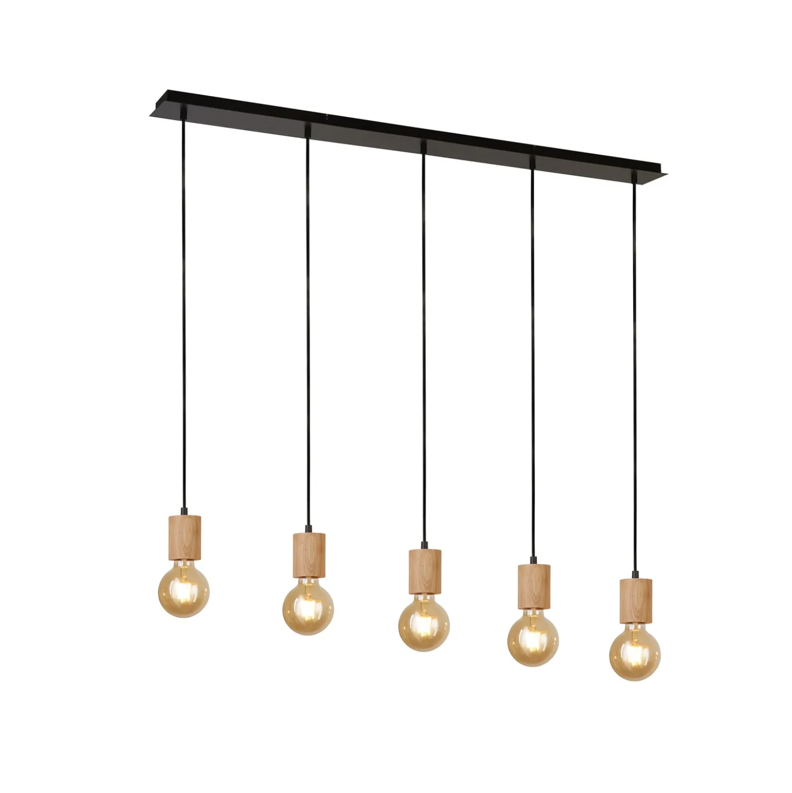 Spinny-riippuvalaisin, palkki, 115 cm, 5-valo, kumipuu, E27