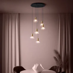 Stars of Light LED-riippuvalaisin Terque, messinki, halkaisija 54 cm,