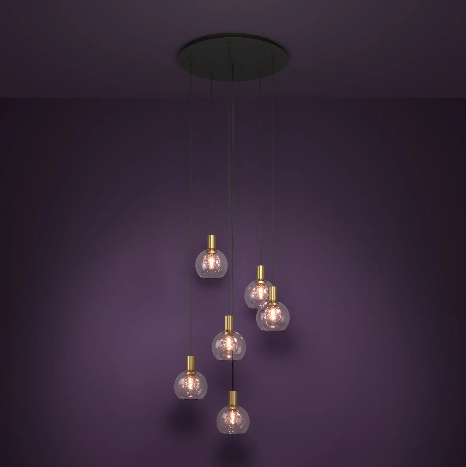 Stars of Light LED-riippuvalaisin Terque, messinki, halkaisija 54 cm,