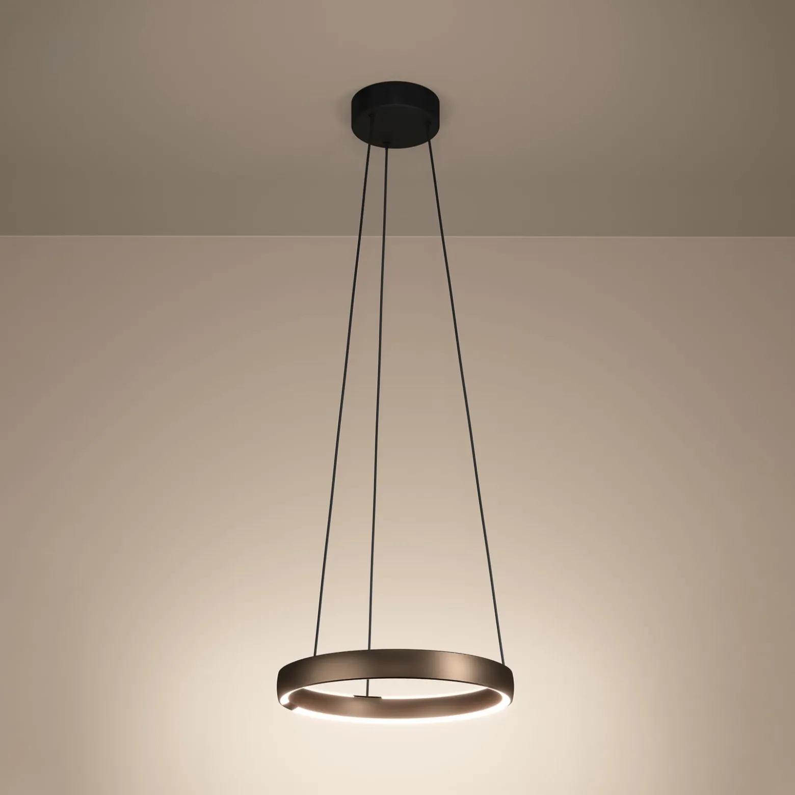 Stars of Light LED-riippuvalaisin Trabuco, ruskea, Ø 80 cm CCT