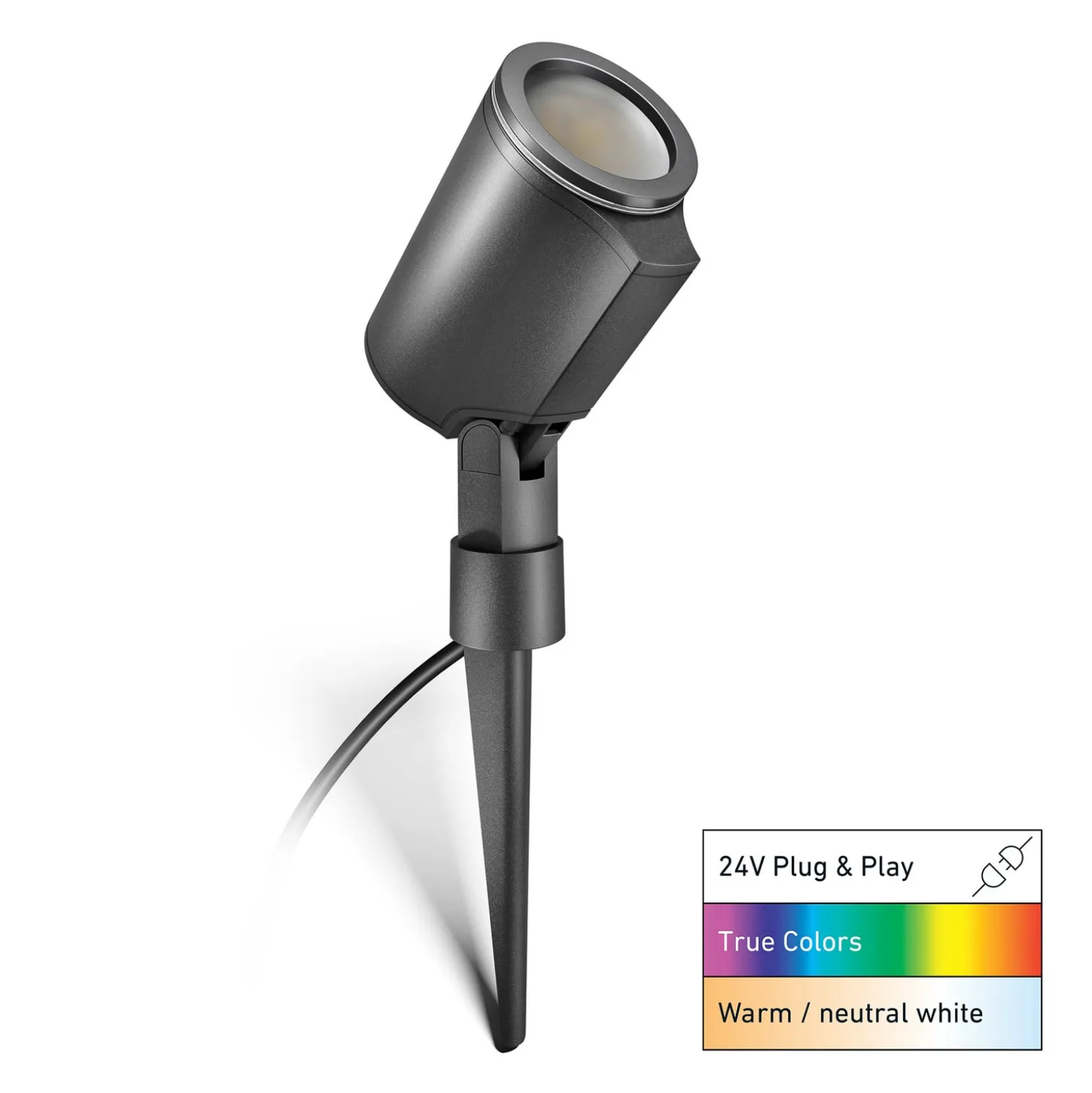 STEINEL LED-kohdevalaisin Garden C, antrasiitti, maakiinnike, IP65, RGBWW