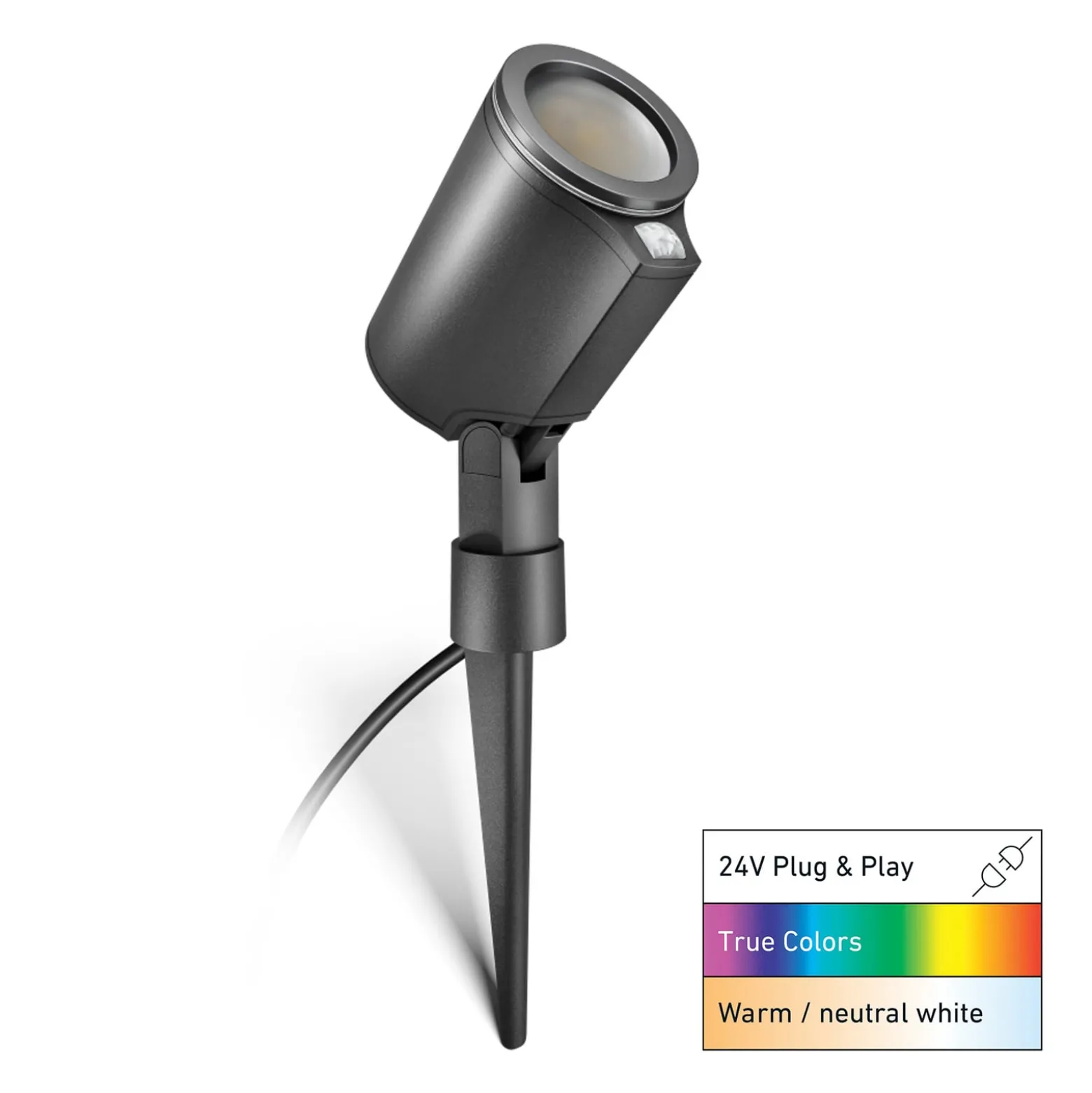 STEINEL LED-Spot Garden SC, anturi, antrasiitti, IP65, RGBWW