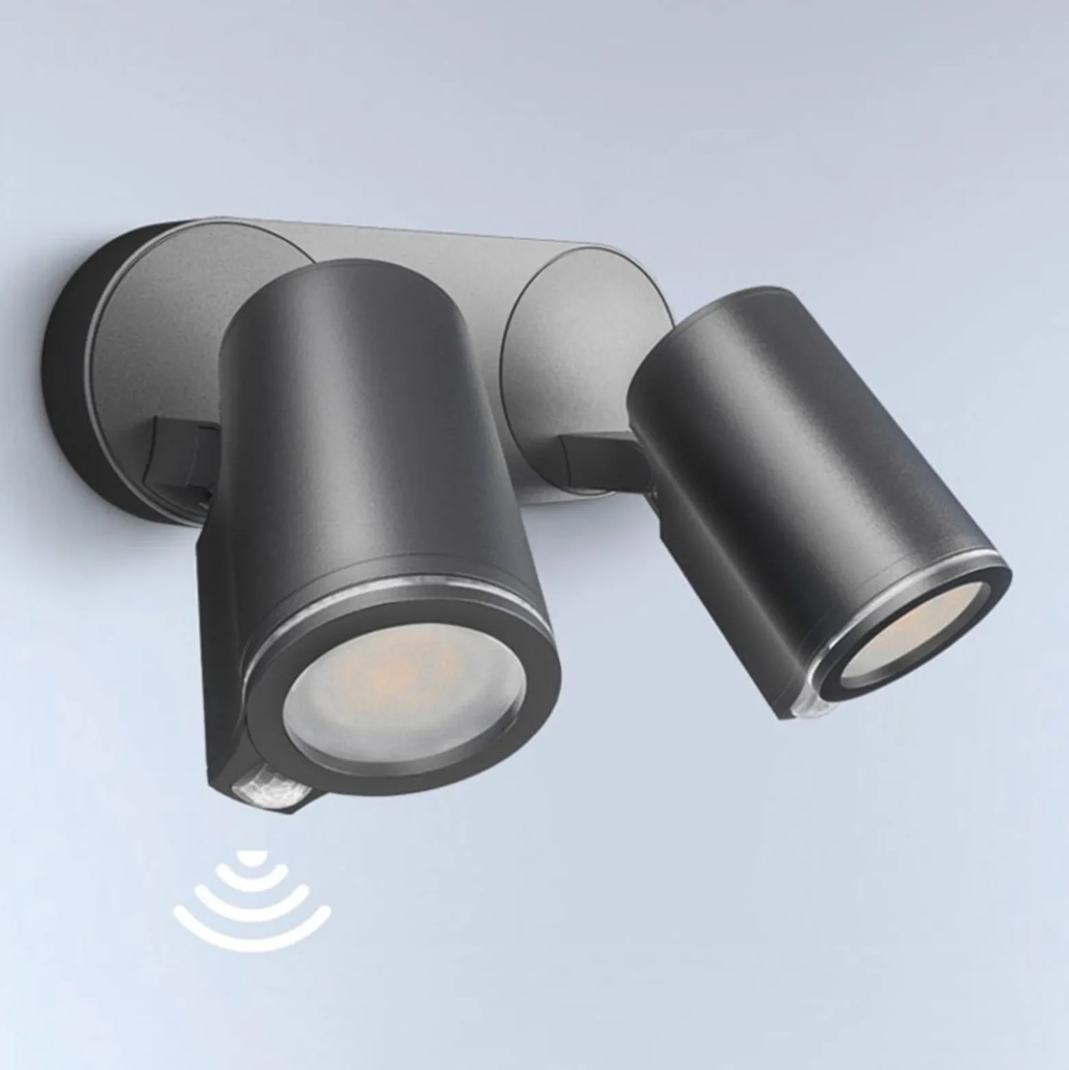 STEINEL One S -kohdevalaisin ulos, 2-lamppuinen, antrasiitti, IP44