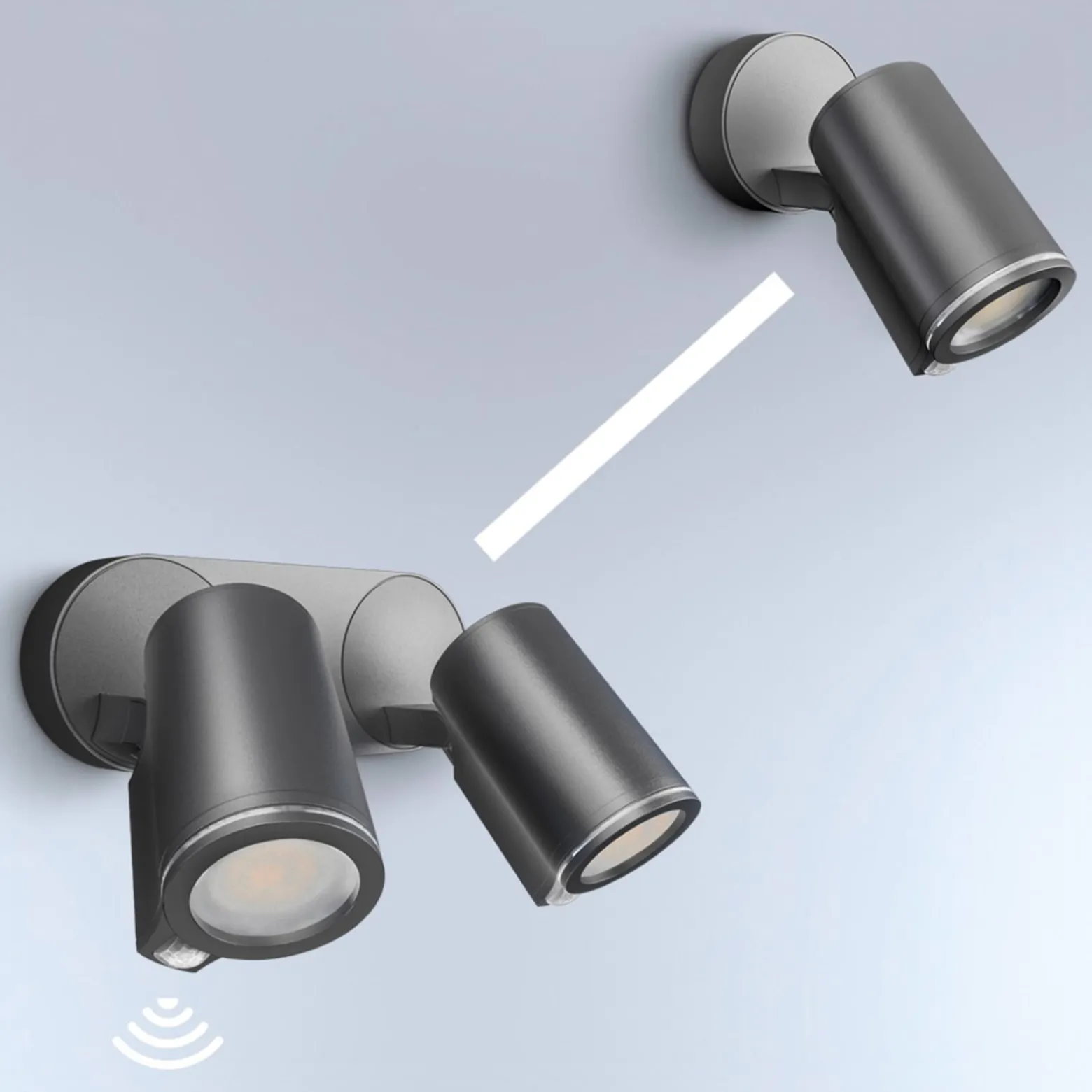 STEINEL One S -kohdevalaisin ulos, 2-lamppuinen, antrasiitti, IP44