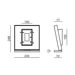 Stilnovo LED-seinävalaisin Inbilico, musta, korkeus 25 cm