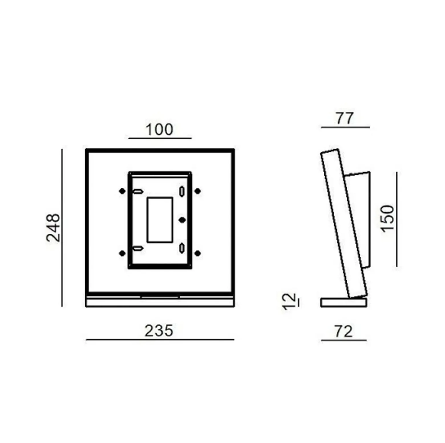 Stilnovo LED-seinävalaisin Inbilico, musta, korkeus 25 cm