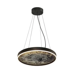 Stone LED-riippuvalaisin, Ø 60 cm, CCT, musta, metalli, akryyli