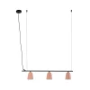 Studio-ripustusvalaisin, vaaleanpunainen, hajautettu, pituus 91 cm, 3-valo.