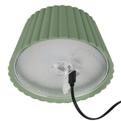Suarez ladattava LED-lattiavalaisin, vihreä, korkeus 123 cm, metallia