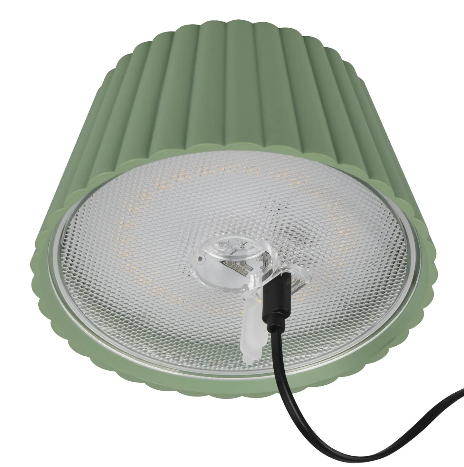 Suarez ladattava LED-lattiavalaisin, vihreä, korkeus 123 cm, metallia