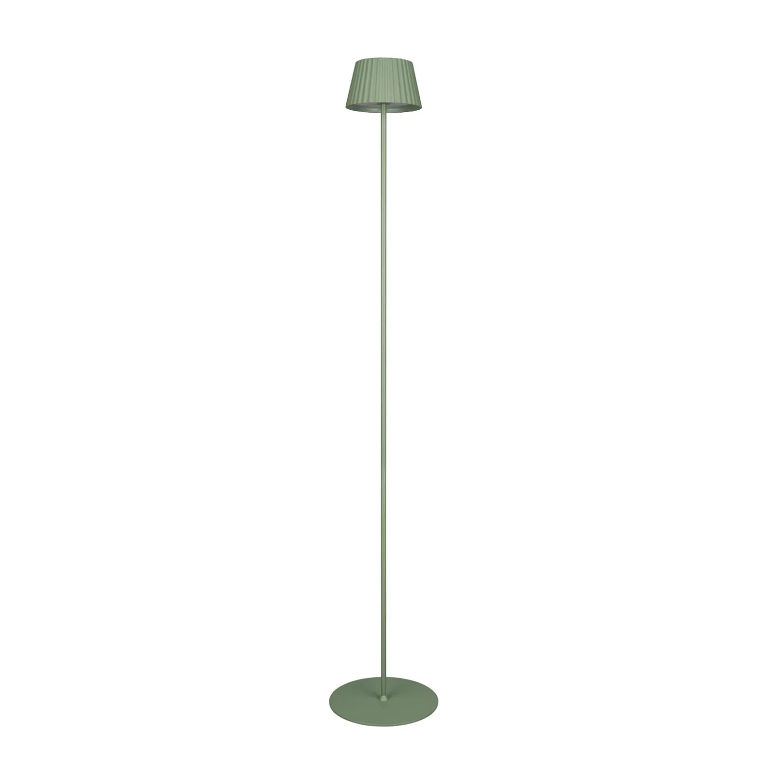 Suarez ladattava LED-lattiavalaisin, vihreä, korkeus 123 cm, metallia