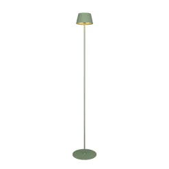 Suarez ladattava LED-lattiavalaisin, vihreä, korkeus 123 cm, metallia
