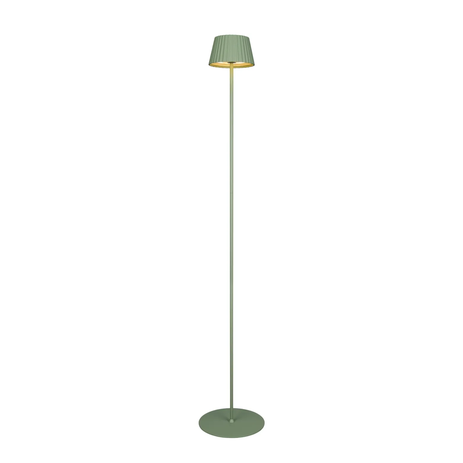 Suarez ladattava LED-lattiavalaisin, vihreä, korkeus 123 cm, metallia