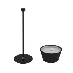 Suarez ladattava LED-pöytävalaisin, musta, korkeus 39 cm, metallia