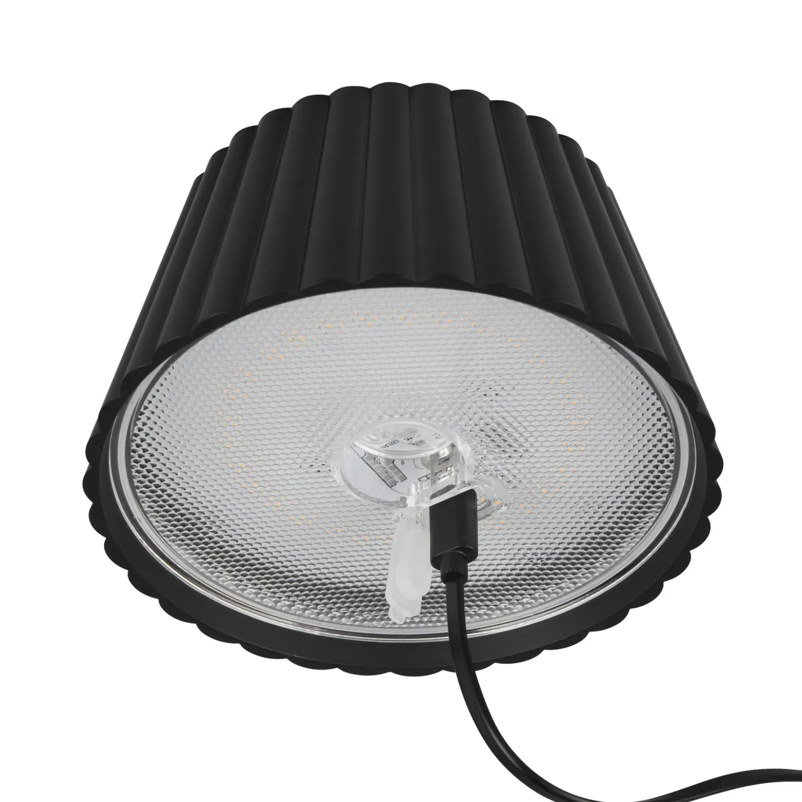 Suarez ladattava LED-pöytävalaisin, musta, korkeus 39 cm, metallia