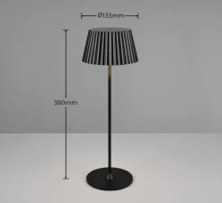 Suarez ladattava LED-pöytävalaisin, musta, korkeus 39 cm, metallia