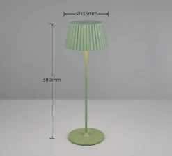 Suarez LED ladattava pöytävalaisin, vihreä, korkeus 39 cm, metallia