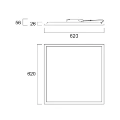 Sylvania LED-paneeli Start, 62,5 x 62,5 cm, 840, DALI, 30 W