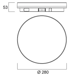 Sylvania Start Surface Slim kattovalaisin, Ø 28 cm, IP54, häm.