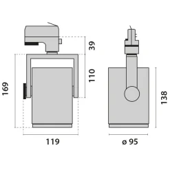 3-tasokiskospotti AS425 LED perusvalkoinen