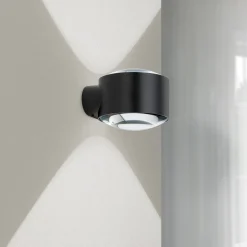 Tatra LED-ulkoseinävalaisin, musta, Ø 10,2 cm, alumiini, ylös/alasvalo