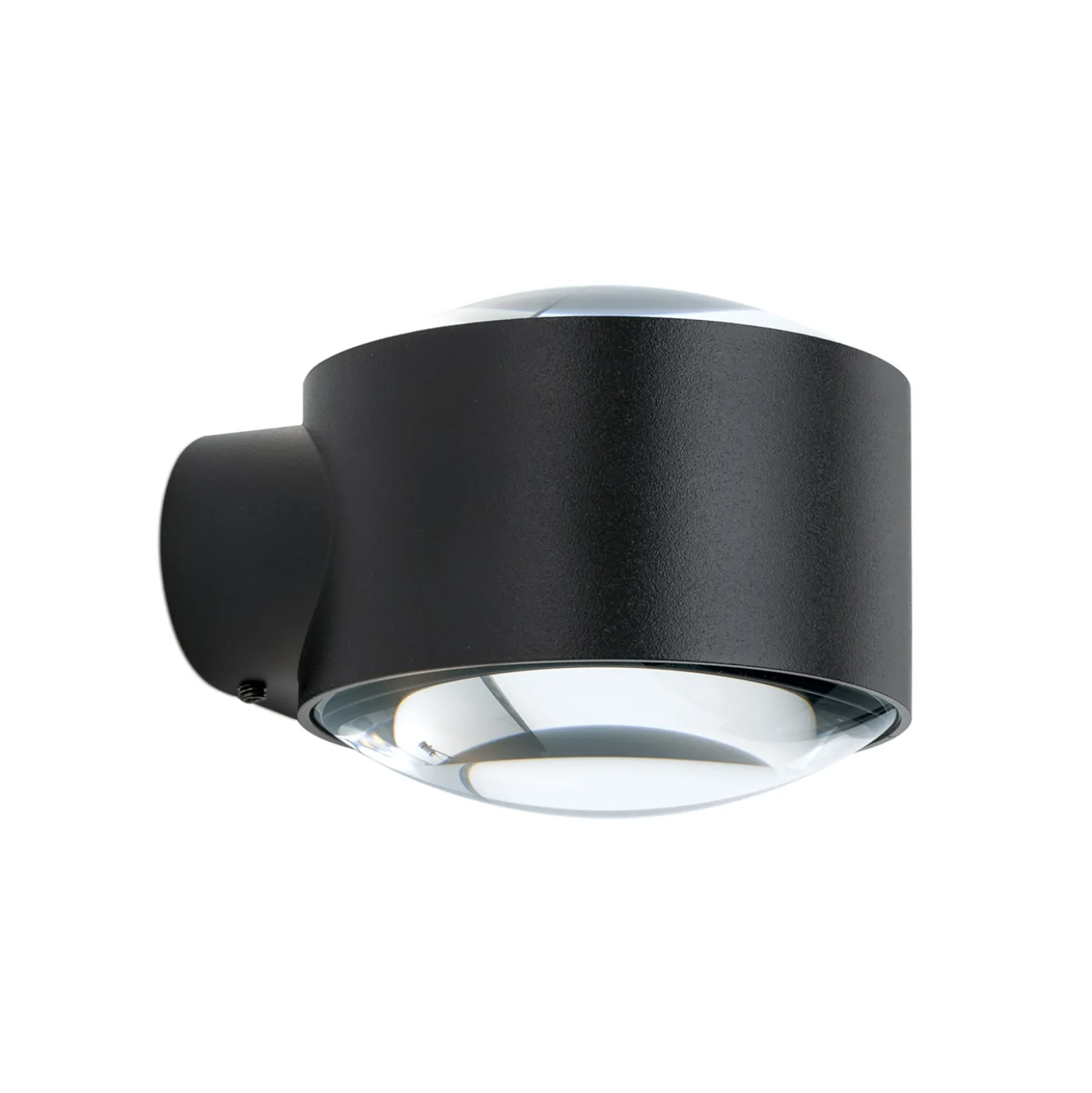 Tatra LED-ulkoseinävalaisin, musta, Ø 10,2 cm, alumiini, ylös/alasvalo