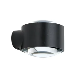 Tatra LED-ulkoseinävalaisin, musta, Ø 10,2 cm, alumiini, ylös/alasvalo