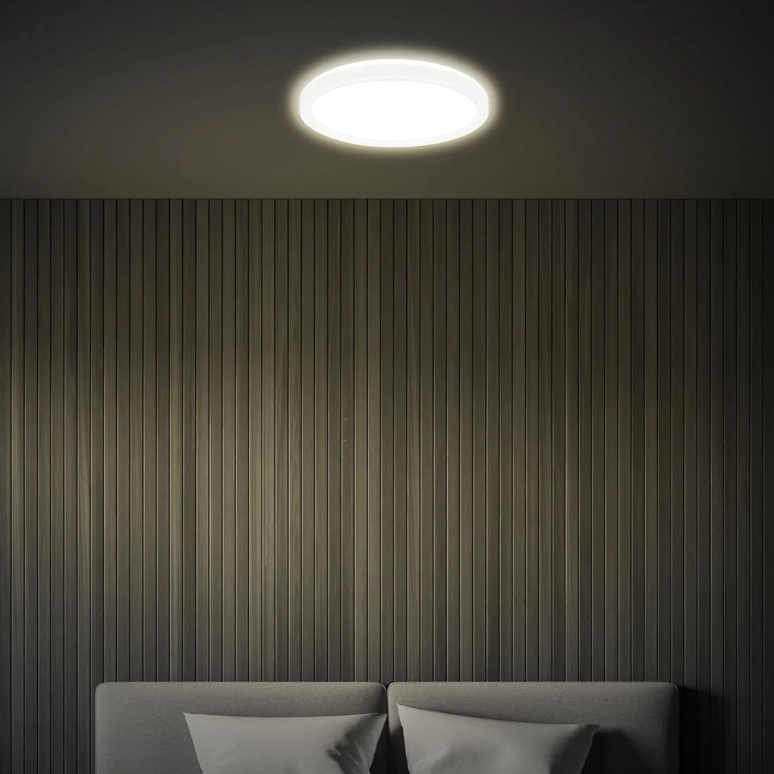 Tava LED-kattovalaisin, valkoinen, Ø 24 cm, muovia
