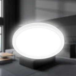 Tava LED-kattovalaisin, valkoinen, Ø 24 cm, muovia
