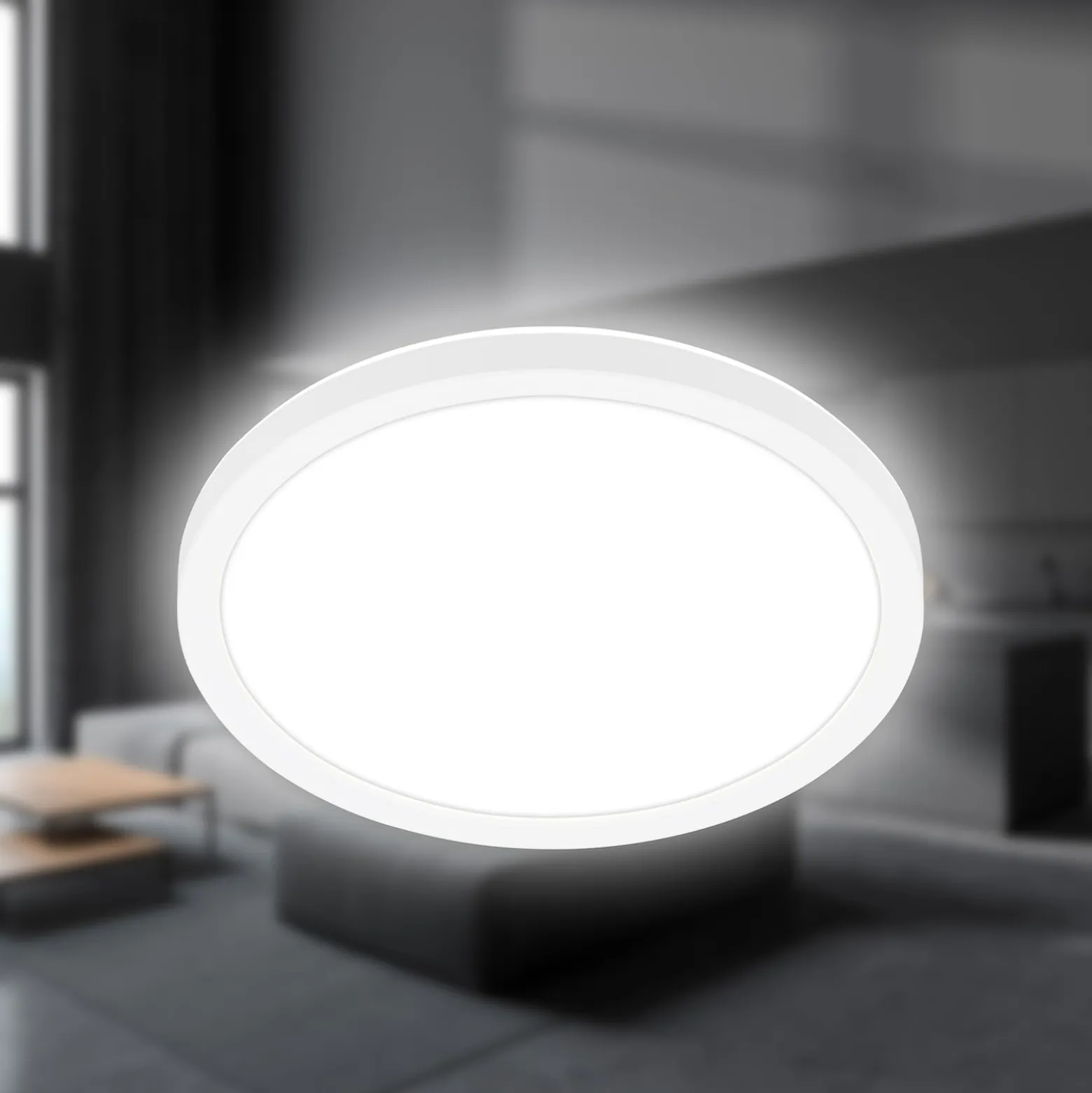 Tava LED-kattovalaisin, valkoinen, Ø 24 cm, muovia