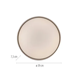 TAVOLI-LED-kattovalaisin, beige, Ø 39 cm, metalli, CCT, himmennettävä