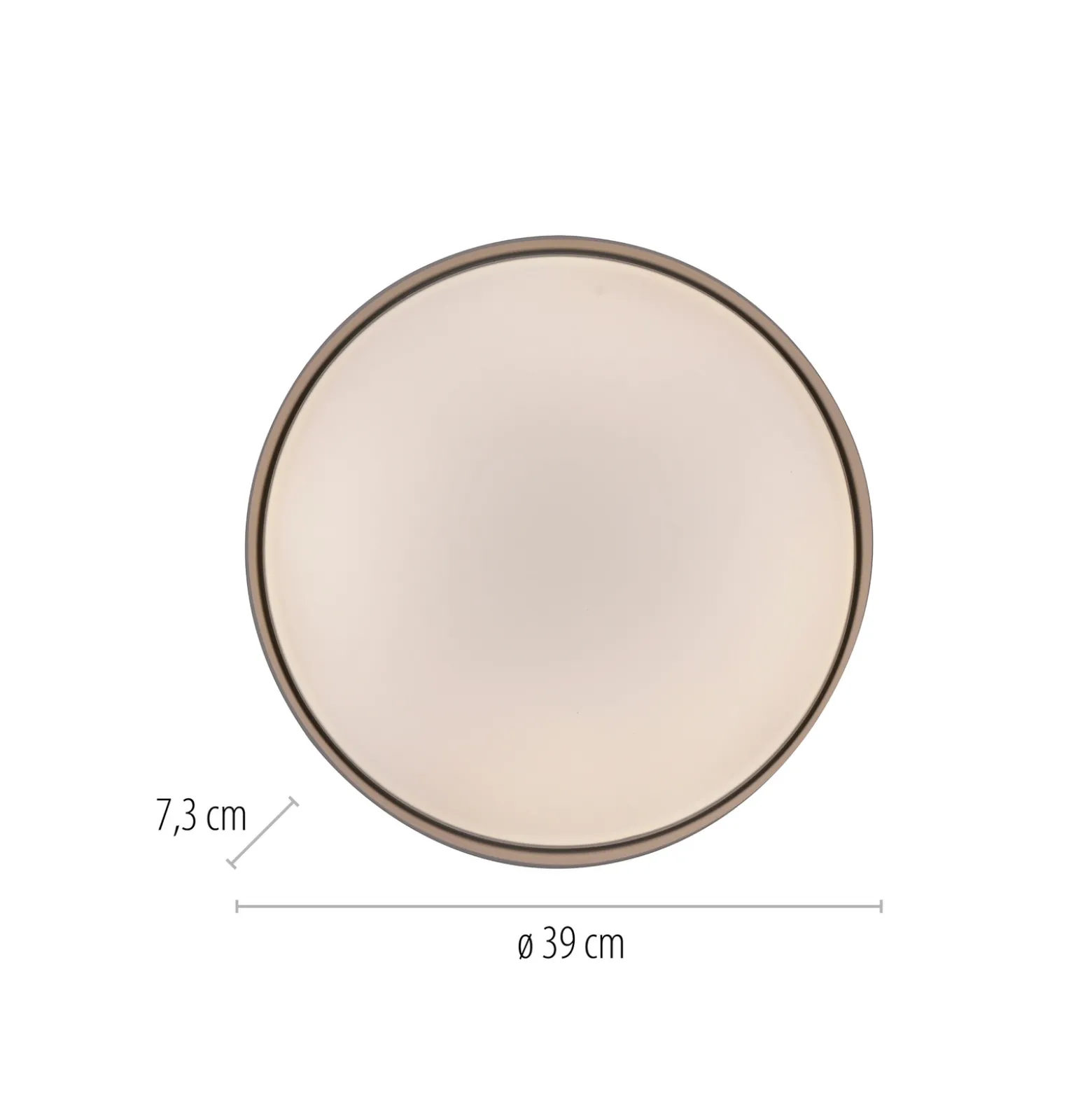 TAVOLI-LED-kattovalaisin, beige, Ø 39 cm, metalli, CCT, himmennettävä
