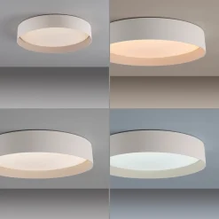 TAVOLI-LED-kattovalaisin, beige, Ø 39 cm, metalli, CCT, himmennettävä