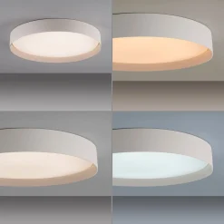 TAVOLI-LED-kattovalaisin, beige, Ø 49 cm, metalli, CCT, himmennettävä