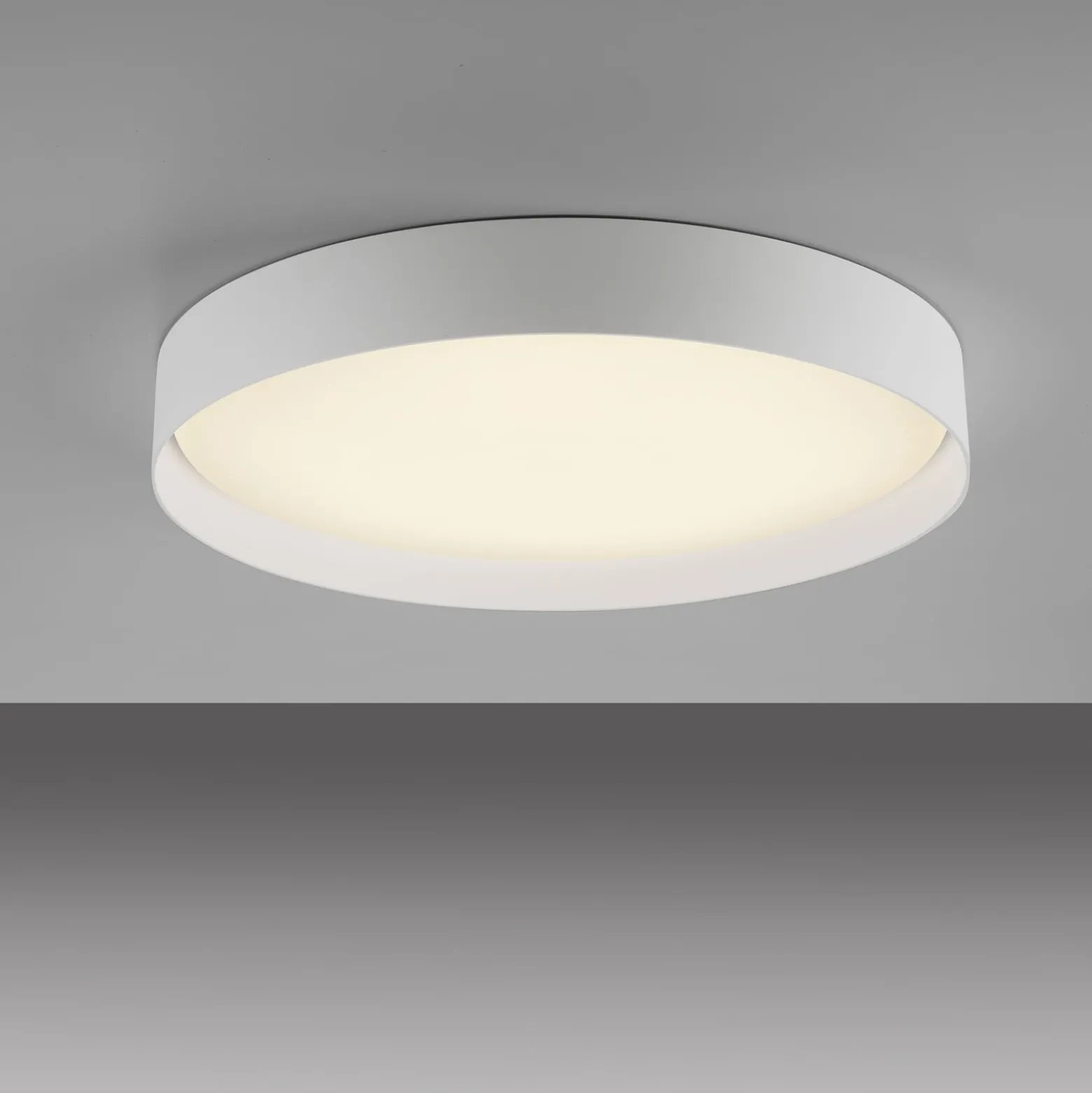 TAVOLI-LED-kattovalaisin, valkoinen, Ø 49 cm, metalli, CCT, himmennettävä
