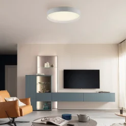TAVOLI-LED-kattovalaisin, valkoinen, Ø 49 cm, metalli, CCT, himmennettävä