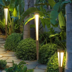 Tecka LED-aurinkolamppu anturilla, 120 cm, teak-puu