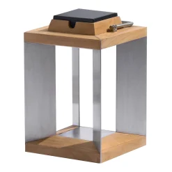 Teckinox LED-aurinkolamppu, teak/teräs, 36.5cm