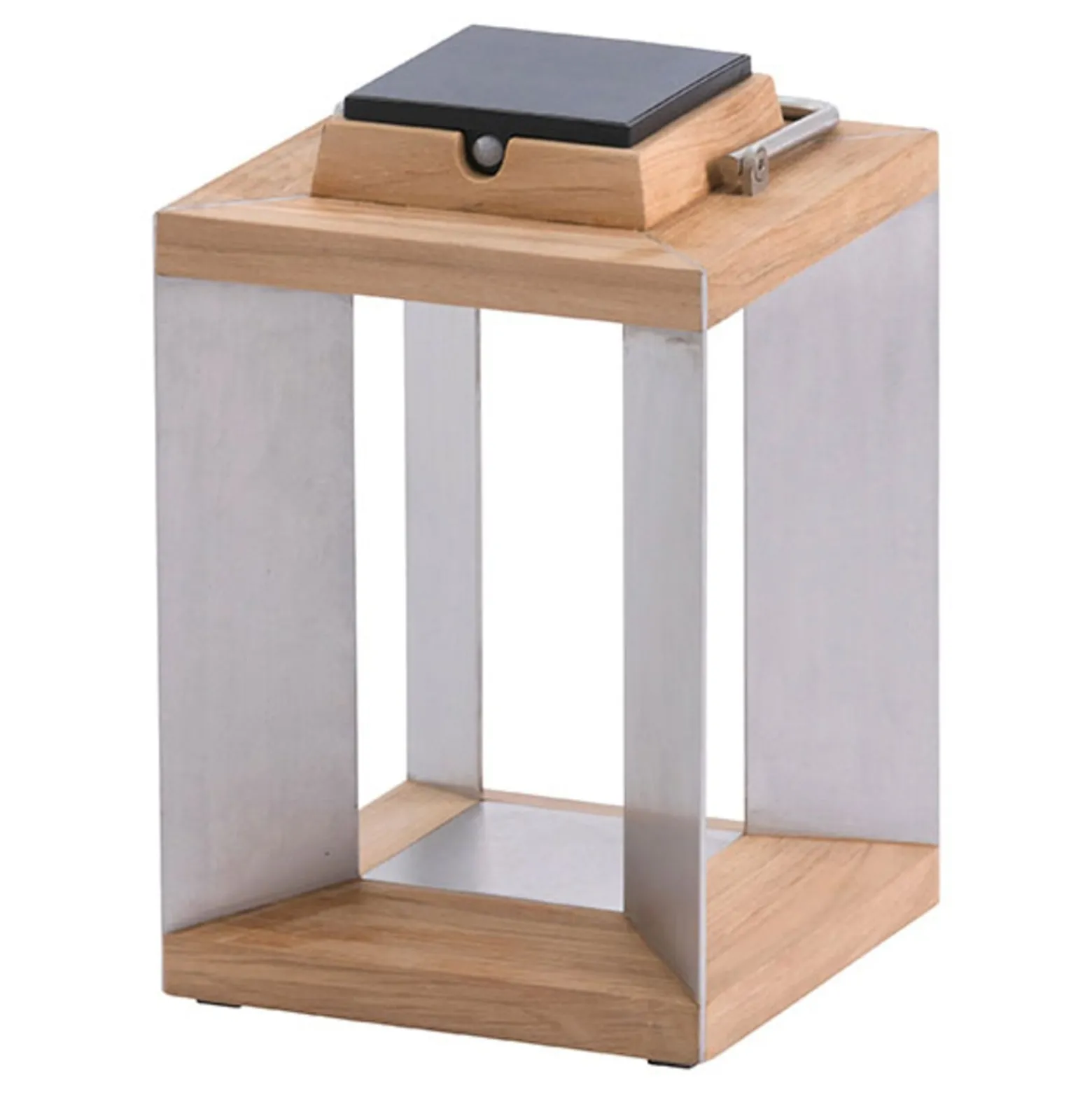 Teckinox LED-aurinkolamppu, teak/teräs, 36.5cm